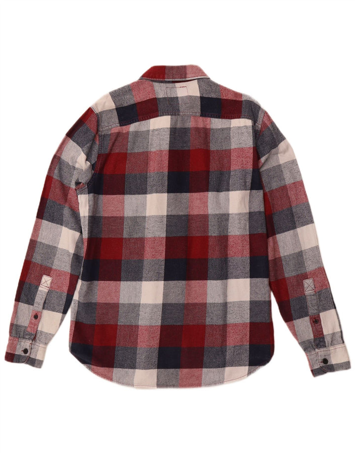 HOLLISTER Camicia da uomo in flanella a quadri bordeaux medio