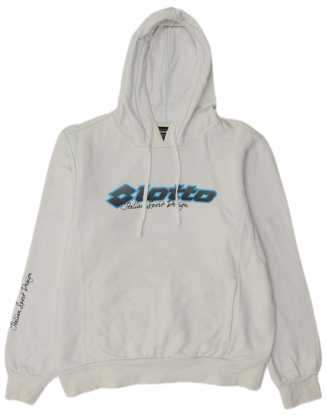Maglione con cappuccio grafico da uomo Lotto in cotone bianco medio