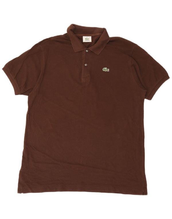 Polo da uomo Lacoste taglia 6 XL in cotone marrone