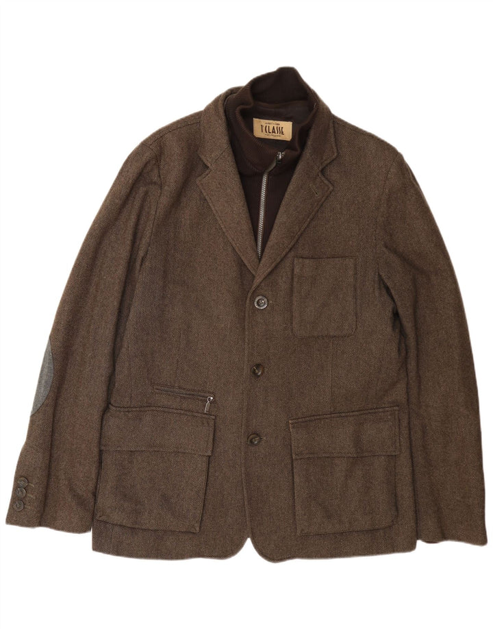 ALVIERO MARTINI Giacca Blazer 3 Bottoni Uomo IT 52 XL Marrone Lana