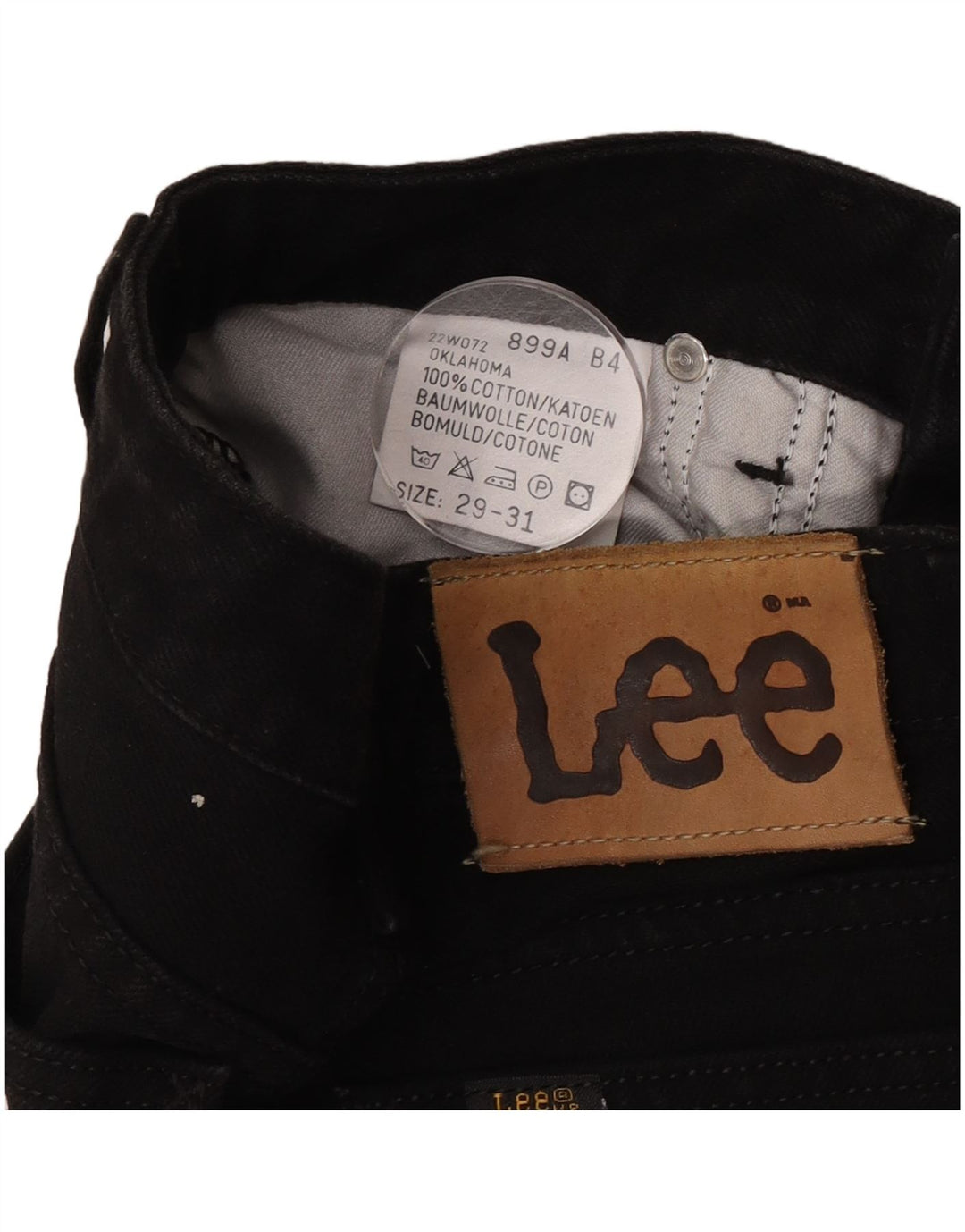 Jeans dritti da donna Oklahoma Lee W29 L31 cotone nero