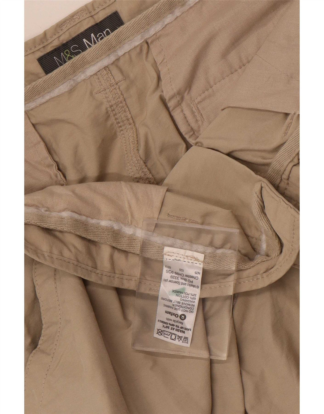 Pantaloncini cargo da uomo Marks & Spencer W38 XL in cotone beige