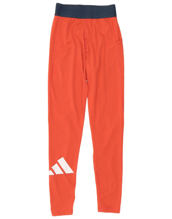 Leggings grafici da donna Adidas UK 4/6 XS poliestere rosso