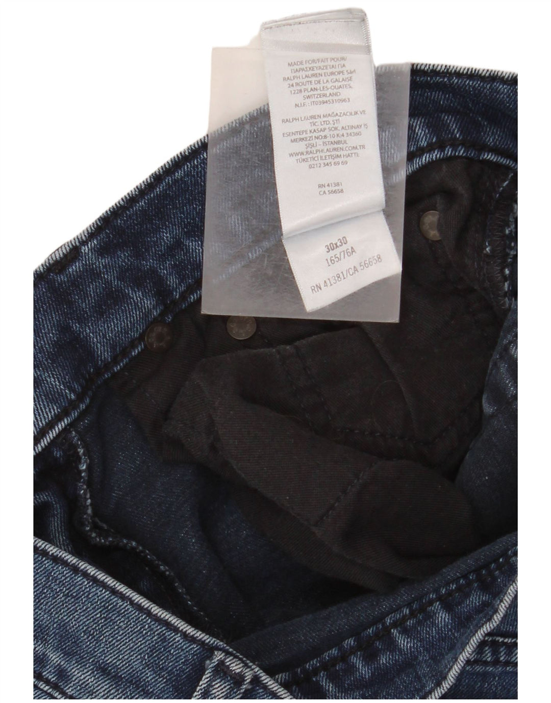 Jeans slim da uomo Ralph Lauren W30 L30 cotone blu