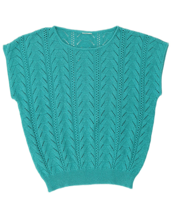 Canotta vintage da donna, canotta UK 18 XL, cotone turchese
