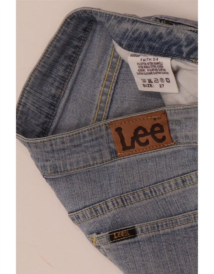 Jeans Capri da donna Lee W27 L19 cotone blu
