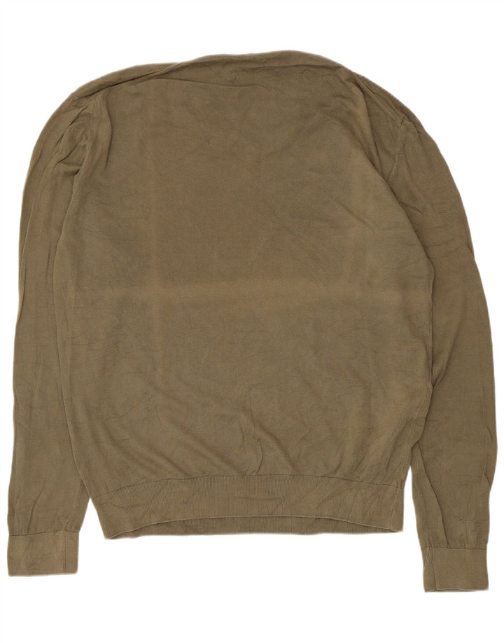 Maglione Trussardi Jeans Uomo con Scollo a V Grande Cachi
