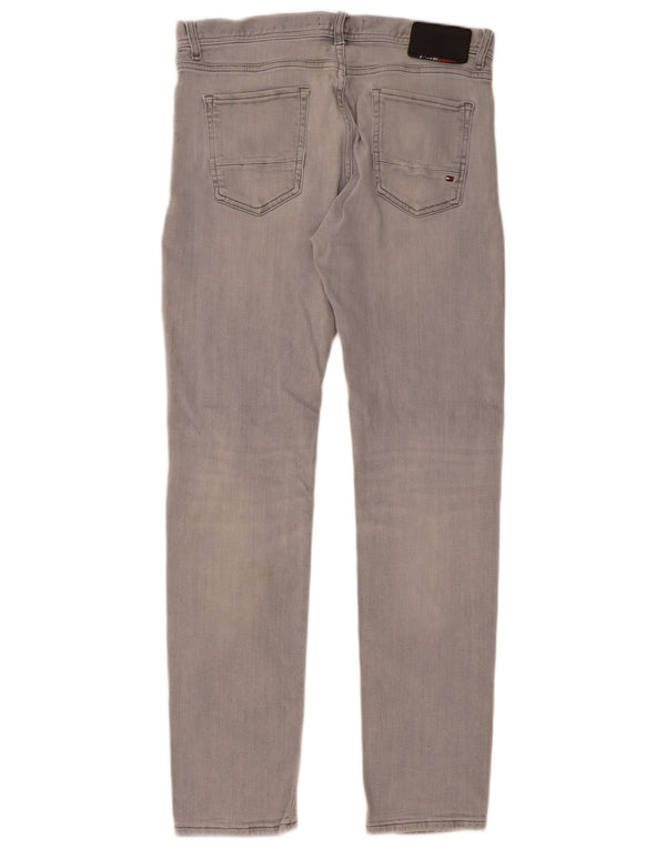 Tommy Hilfiger Uomo Bleecker Stretch Jeans Slim W33 L32 Cotone Grigio
