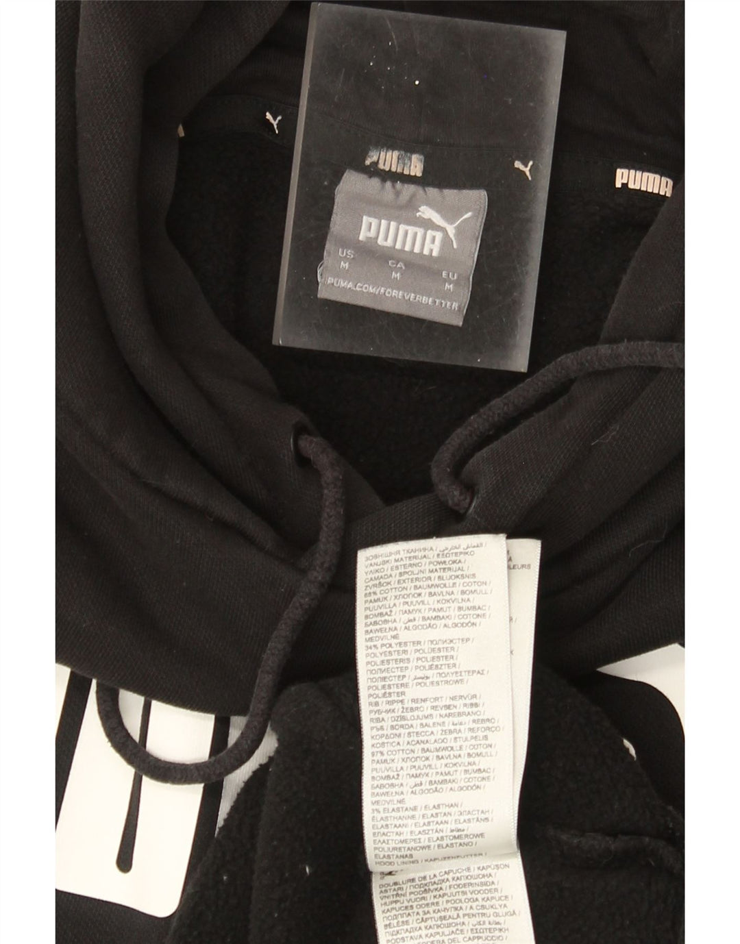 Felpa con cappuccio grafica da uomo Puma, cotone nero medio