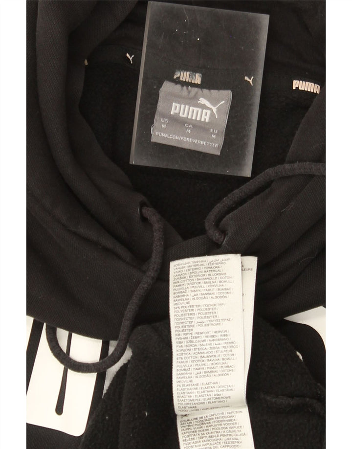 Felpa con cappuccio grafica da uomo Puma, cotone nero medio