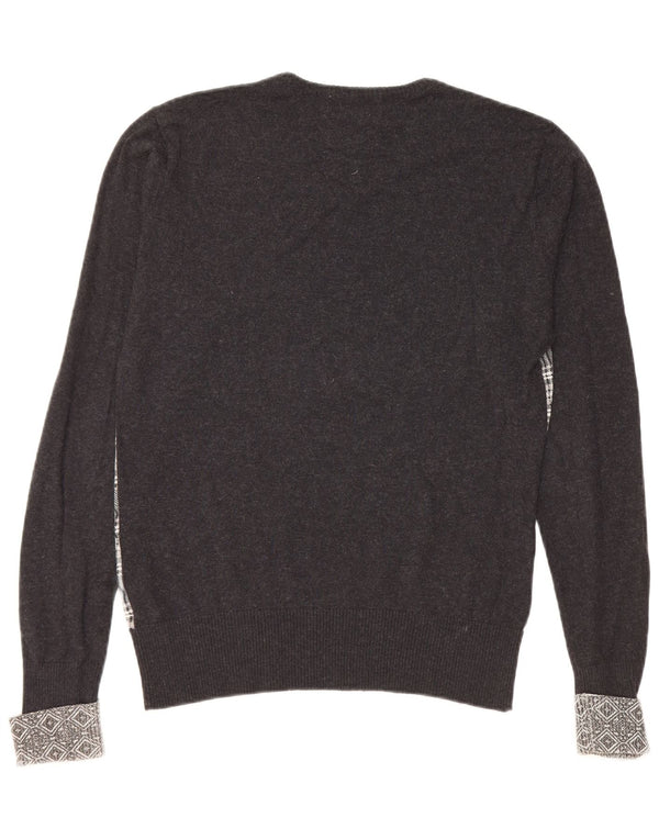 GUESS BY MARCIANO Maglione da donna con scollo a V UK 10 Piccolo quadretto nero