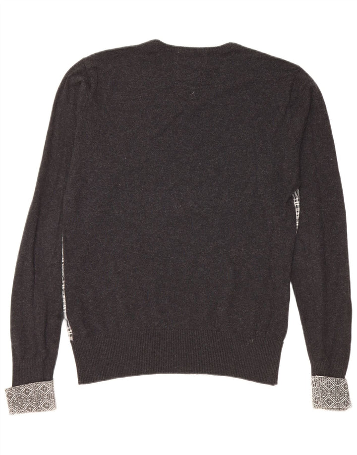 GUESS BY MARCIANO Maglione da donna con scollo a V UK 10 Piccolo quadretto nero