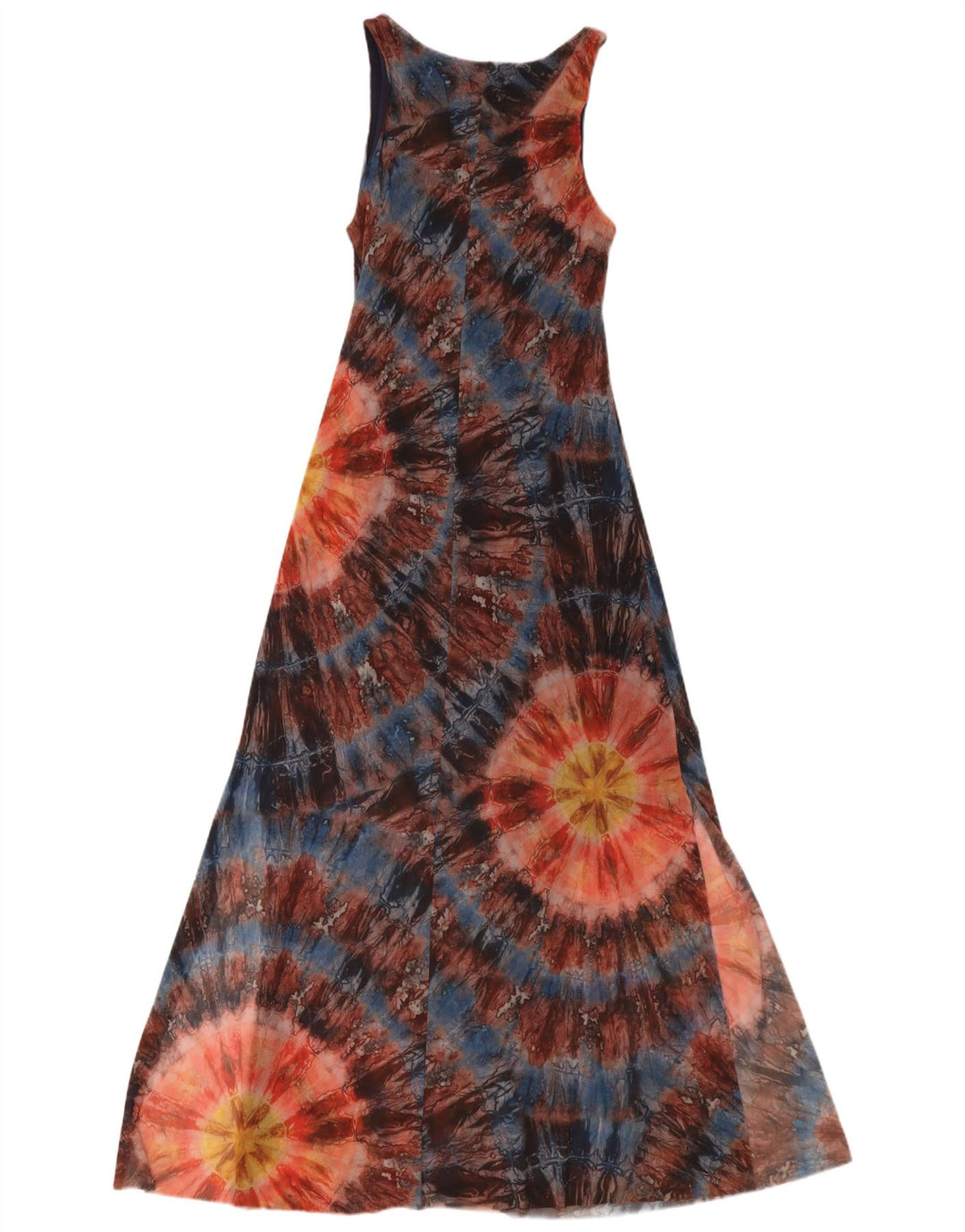 Desigual Abito lungo senza maniche da donna UK 12 Medio multicolore Tie Dye
