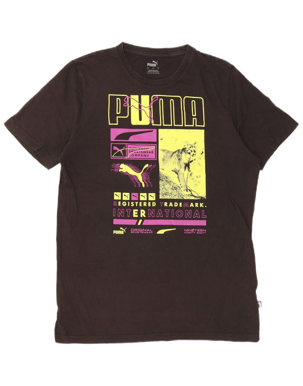 T-shirt grafica da uomo Puma Top Small in cotone nero