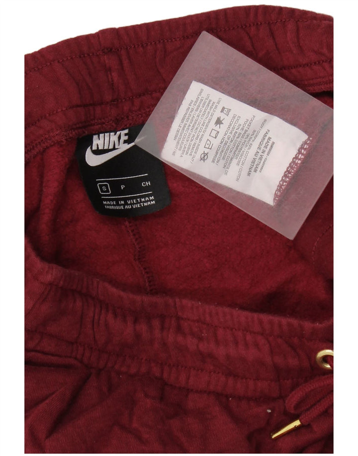 NIKE Pantaloni da tuta con grafica da donna Joggers UK 10 Small Maroon Cotton
