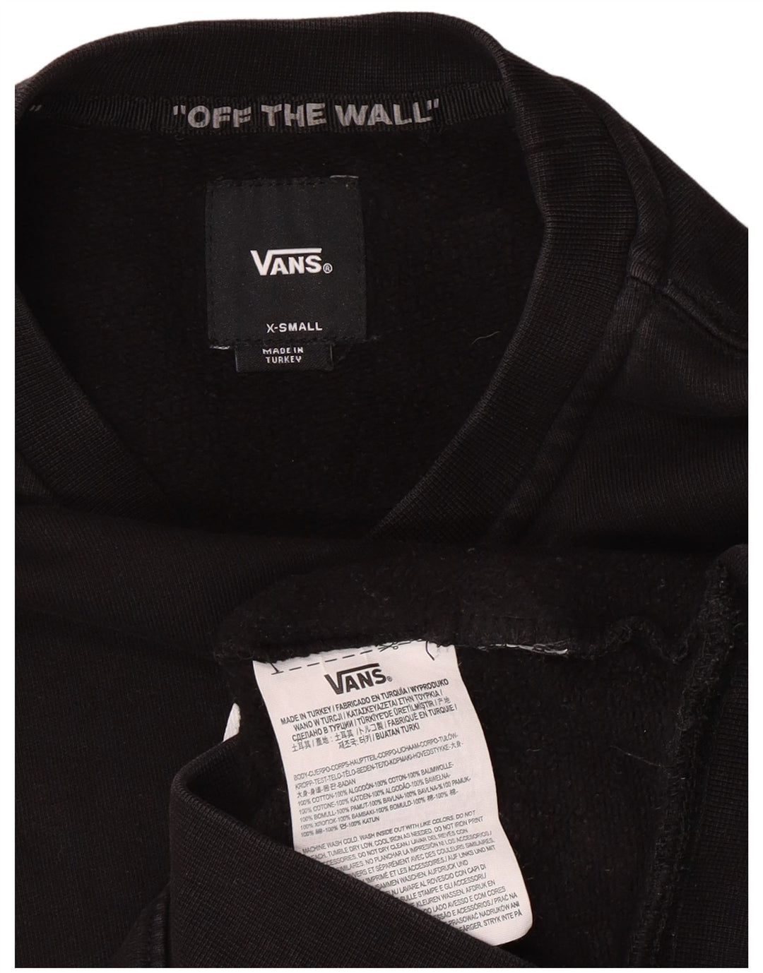 Felpa grafica da uomo Off The Wall di Vans XS in cotone nero