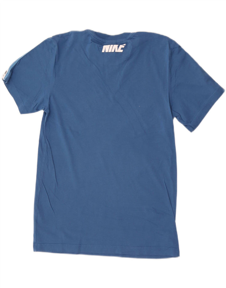 T-shirt grafica da uomo Nike Top Small blu in cotone color block