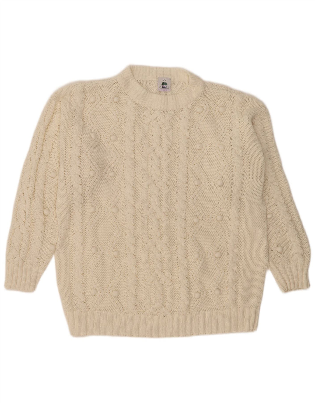 Maglione maglione girocollo oversize da donna New Fast EU 40/42 Bianco medio
