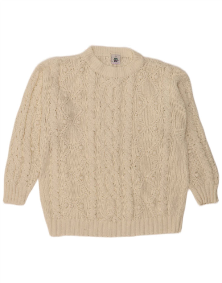 Maglione maglione girocollo oversize da donna New Fast EU 40/42 Bianco medio