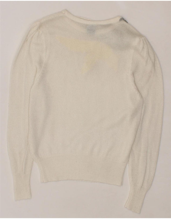 C&A Womens Boat Neck Jumper Sweater EU 40 Medium White Viscose Vintage C&A and Second-Hand C&A from Messina Hembry 