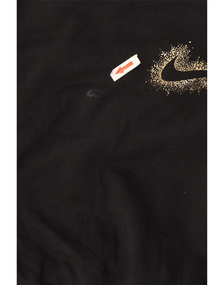 Felpa con cappuccio oversize corta da donna Nike UK 10 piccola nera