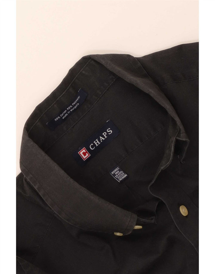 Camicia da uomo Chaps taglia 15 1/2 media cotone nero