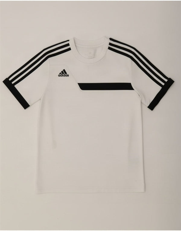 Adidas Boys Climacool T-Shirt Top 13-14 Years White Colourblock Polyester
