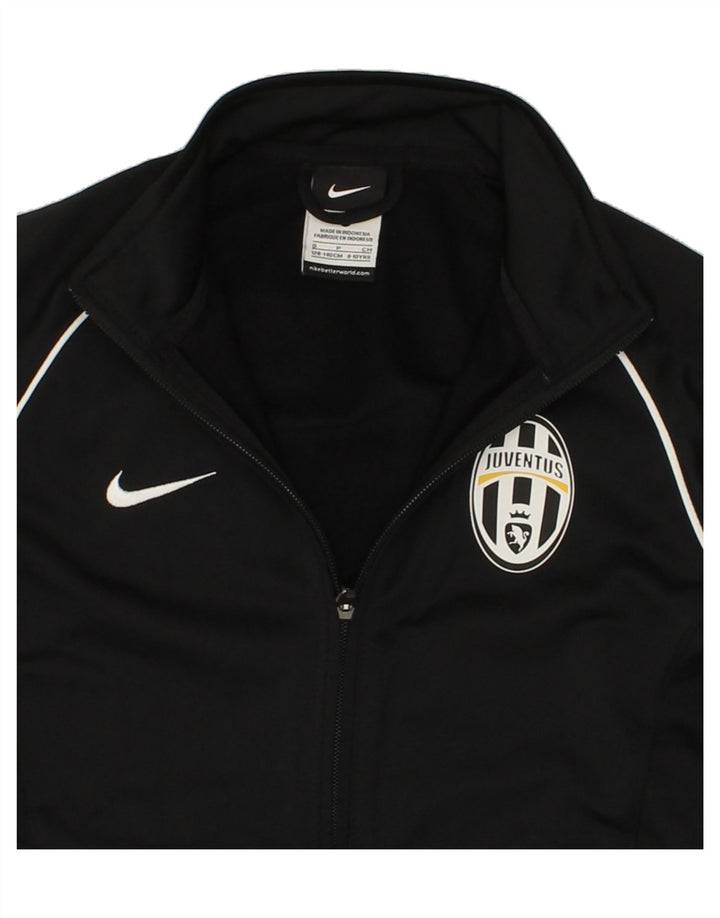 NIKE Girls Juventus Tracksuit Top Jacket 8-9 Years Small  Black Polyester Vintage Nike and Second-Hand Nike from Messina Hembry 