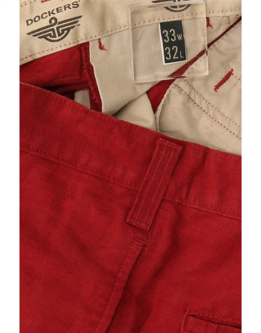 Pantaloni chino dritti kaki da uomo Dockers W33 L32 rossi