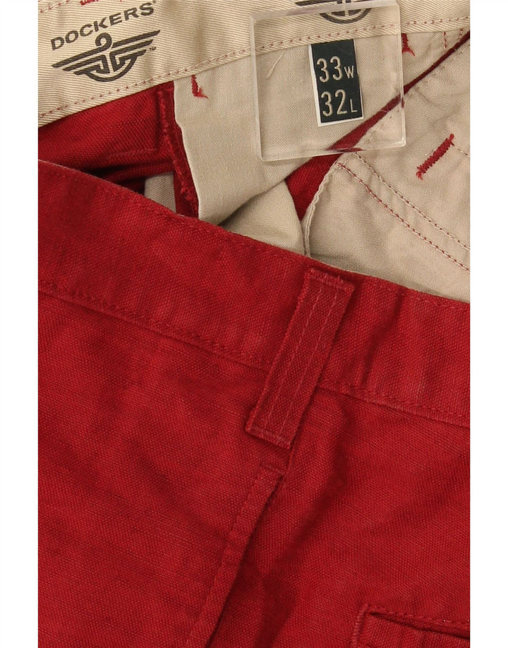 Pantaloni chino dritti kaki da uomo Dockers W33 L32 rossi