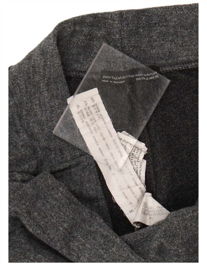 Pantaloni corti da donna Zara a gamba larga piccoli W26 L24 poliestere grigio