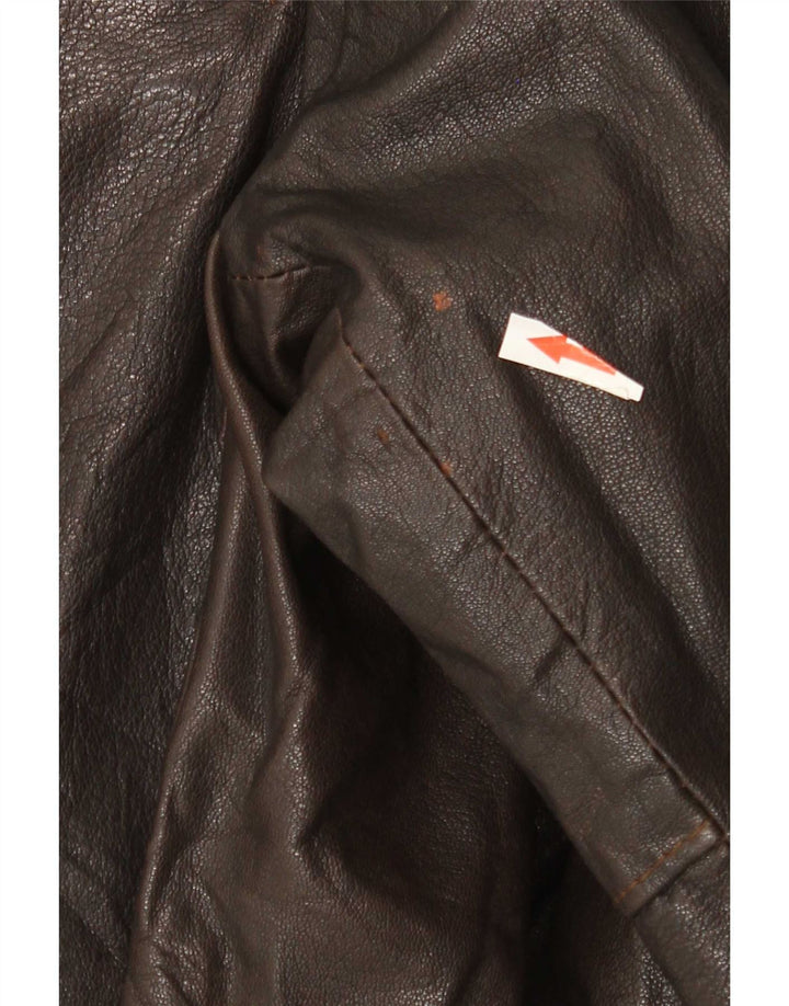 Giacca in pelle vintage da uomo UK 40 grande marrone