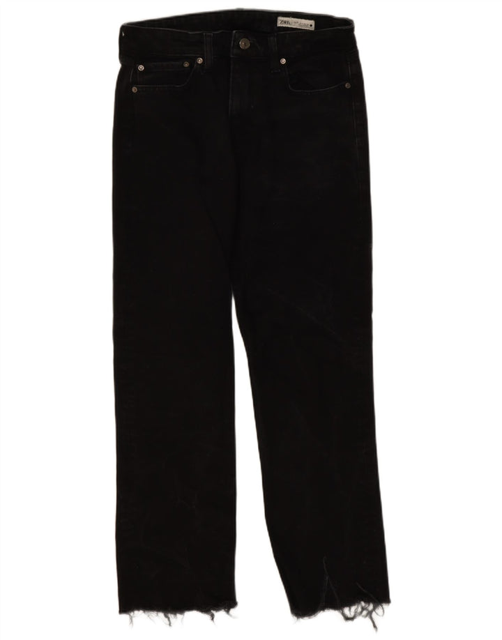Jeans dritti da donna Zara EU 38 piccoli W28 L27 neri