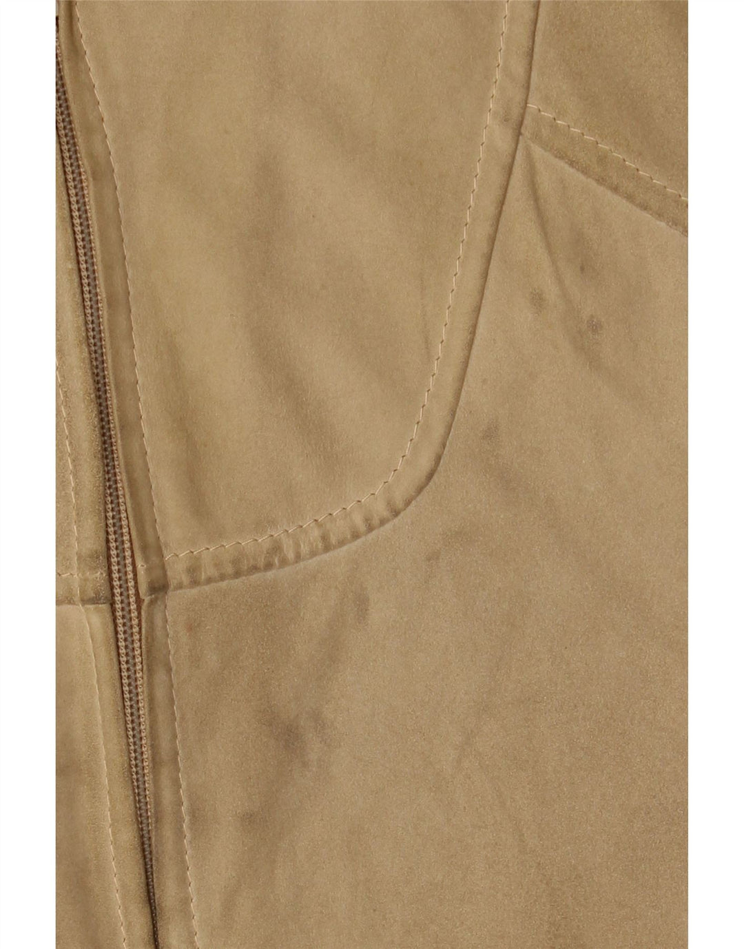 Giubbotto bomber in pelle scamosciata vintage da uomo UK 38 Beige medio