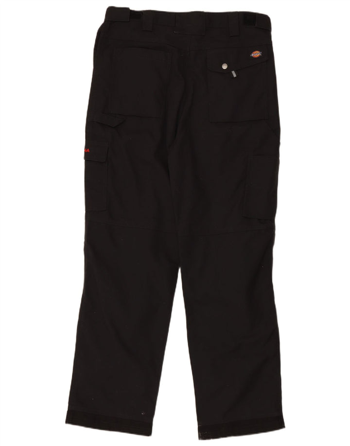DICKIES Mens Straight Cargo Trousers W34 L30 Black Polyester
