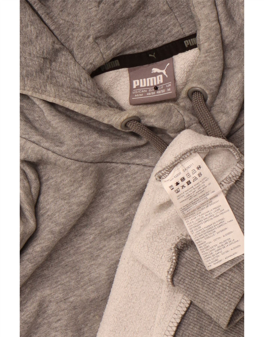 Felpa con cappuccio da uomo PUMA in cotone grigio medio