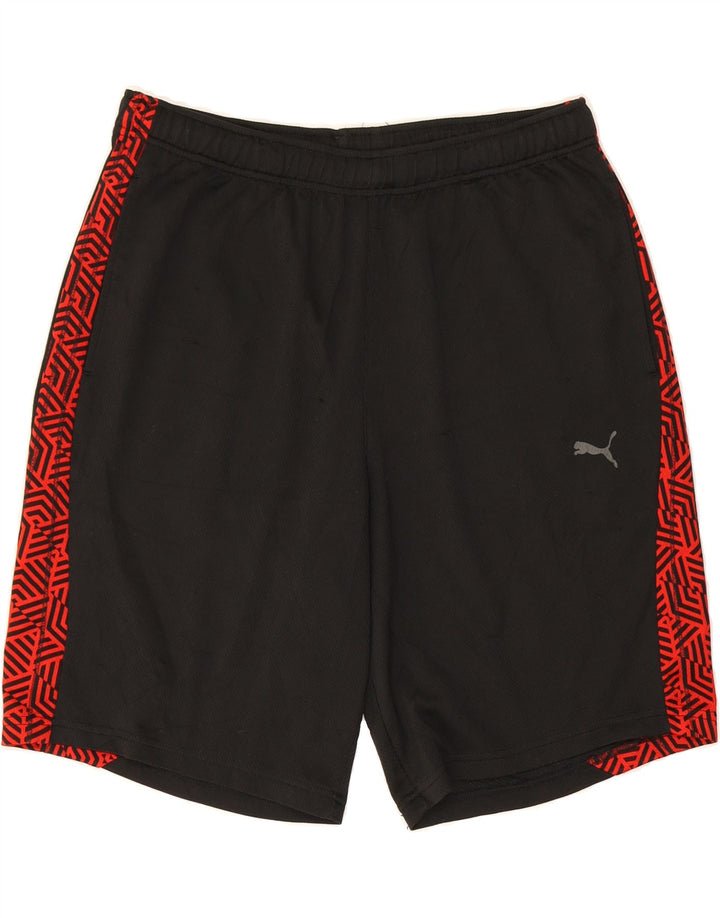 PUMA Mens Sport Shorts Medium  Black Geometric Polyester Vintage Puma and Second-Hand Puma from Messina Hembry 