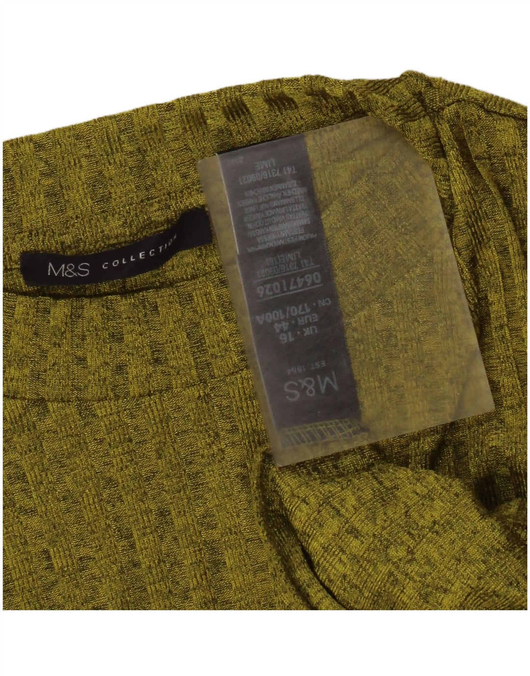 Marks & Spencer Top da donna a maniche lunghe UK 16 Large Verde screziato in poliestere