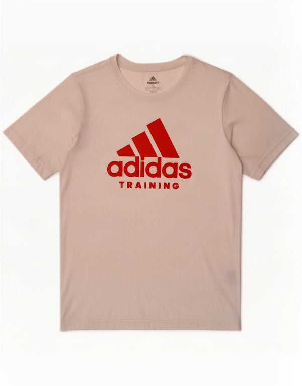 Adidas T-shirt grafica da uomo Climalite Top piccola bianca in poliestere