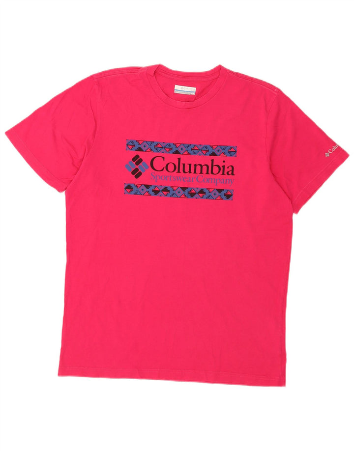 T-shirt grafica da uomo Columbia Top in cotone rosa medio