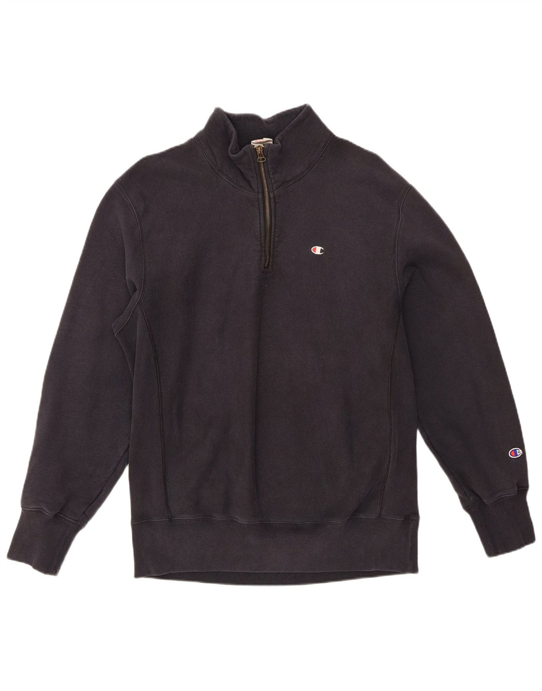 Felpa Champion da uomo con zip e collo, 2XL, cotone grigio