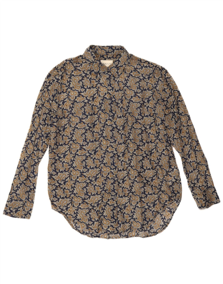 Camicia oversize da donna Gant UK 8 Small Cotone Paisley blu navy