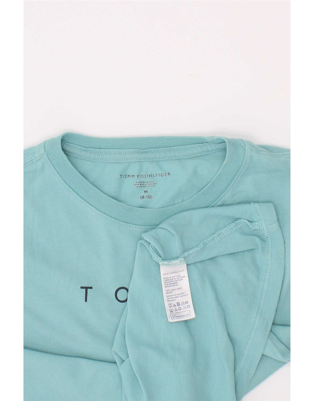 T-shirt grafica per ragazzi Tommy Hilfiger Top 8-9 anni in cotone blu medio