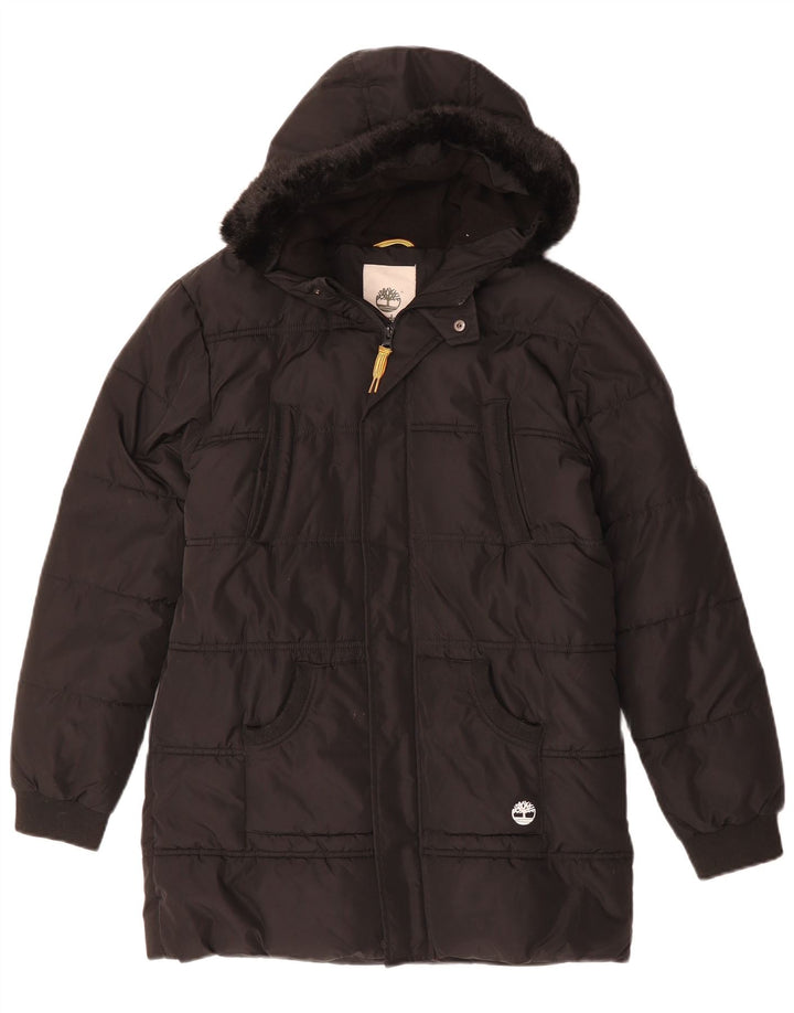 Cappotto imbottito con cappuccio da uomo Timberland UK 34 XS poliestere nero