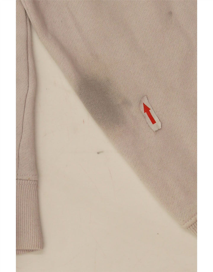 Felpa corta oversize da donna Fila, maglione UK 16 grande, bianco sporco