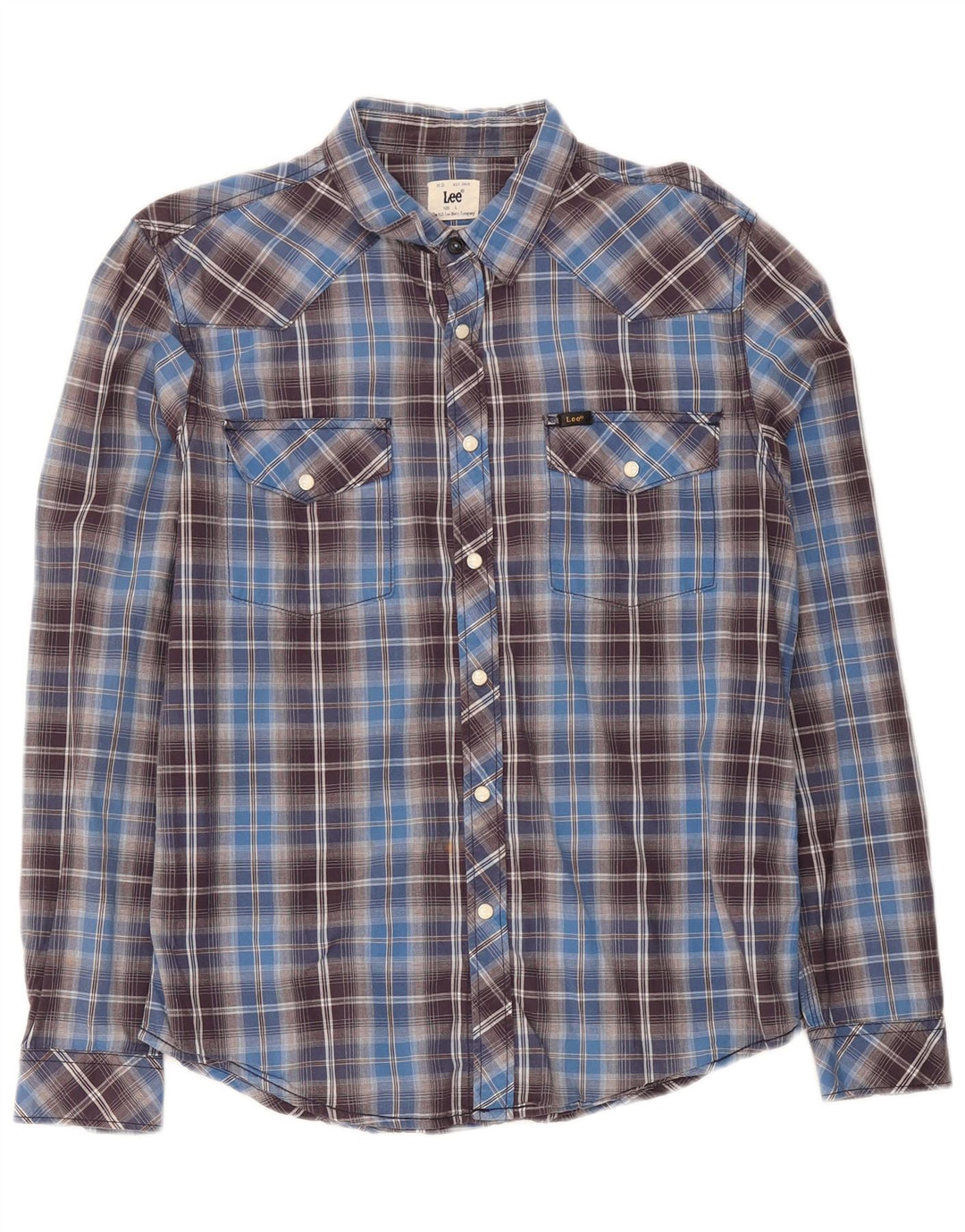 Camicia Lee da uomo slim fit in cotone a quadri blu grandi