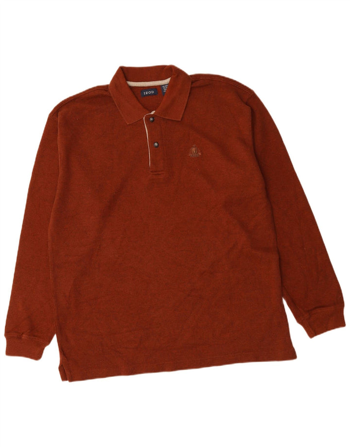 Maglione da uomo a collo alto IZOD grande in cotone marrone