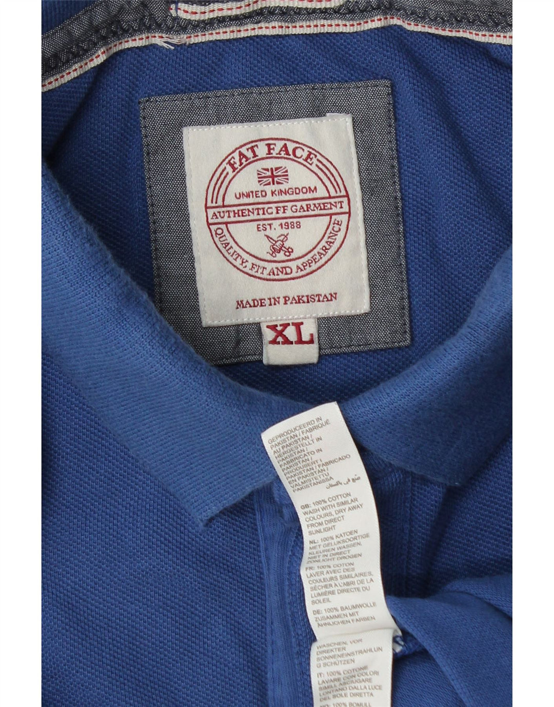Polo da uomo Fat Face XL in cotone blu