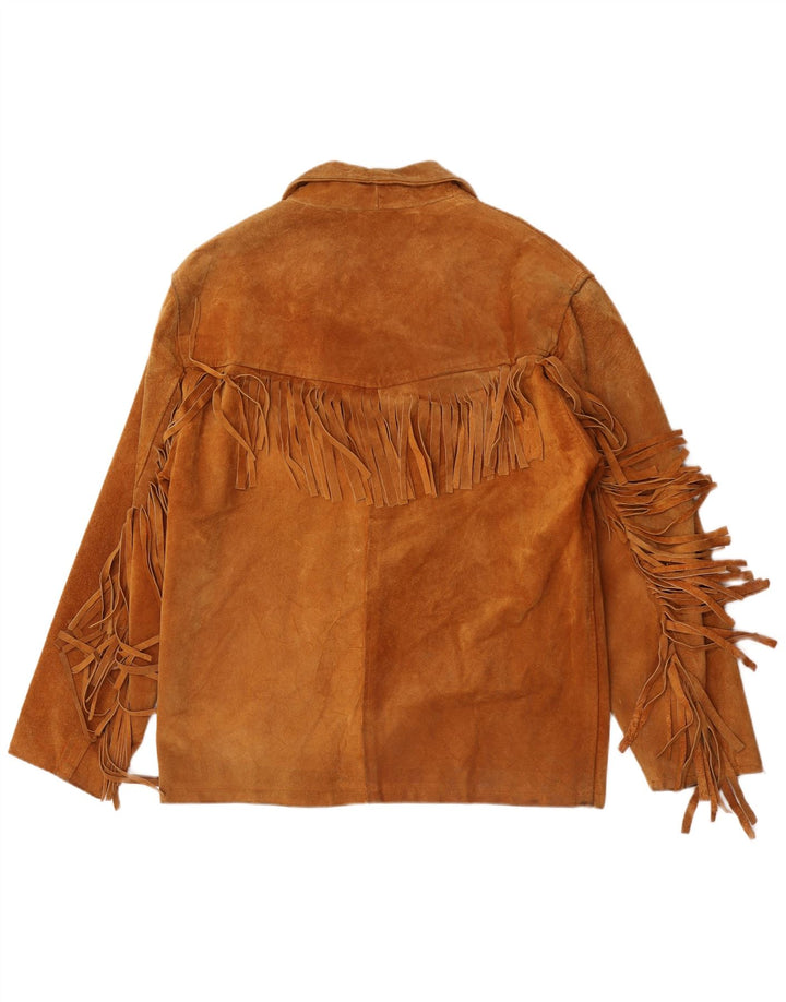 Giacca vintage in pelle scamosciata da uomo IT 52 XL Cowboy marrone