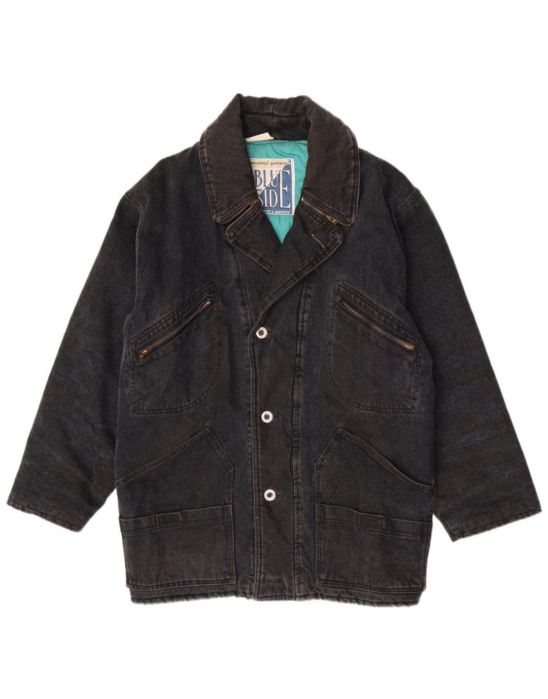 Giacca di jeans da uomo Blue Side UK 40 grande nera